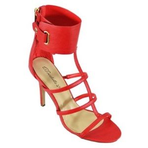 Red sexy heel sandals, size 11,
